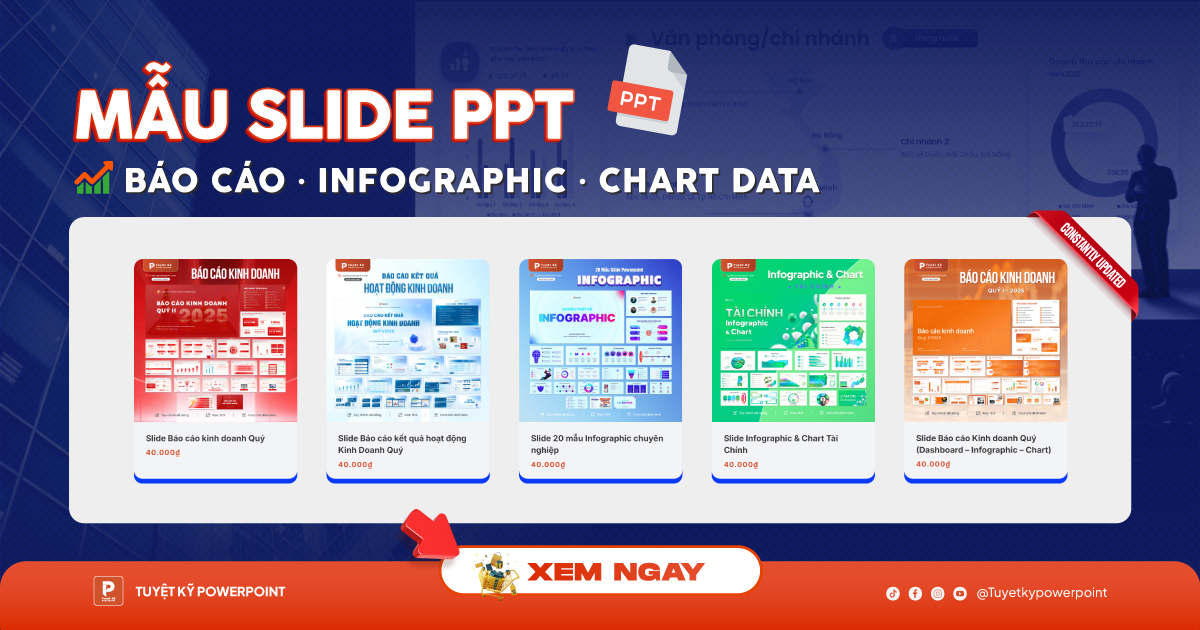 Mẫu Slide báo báo infographic chart chuyên nghiệp