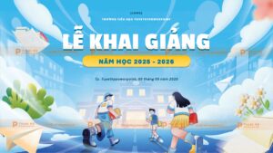 backdrop banner lễ khai giảng