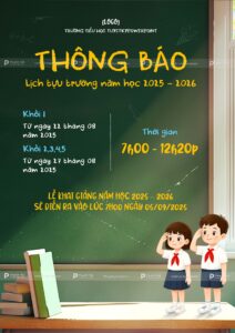 poster socail post thông báo lịch nhập học
