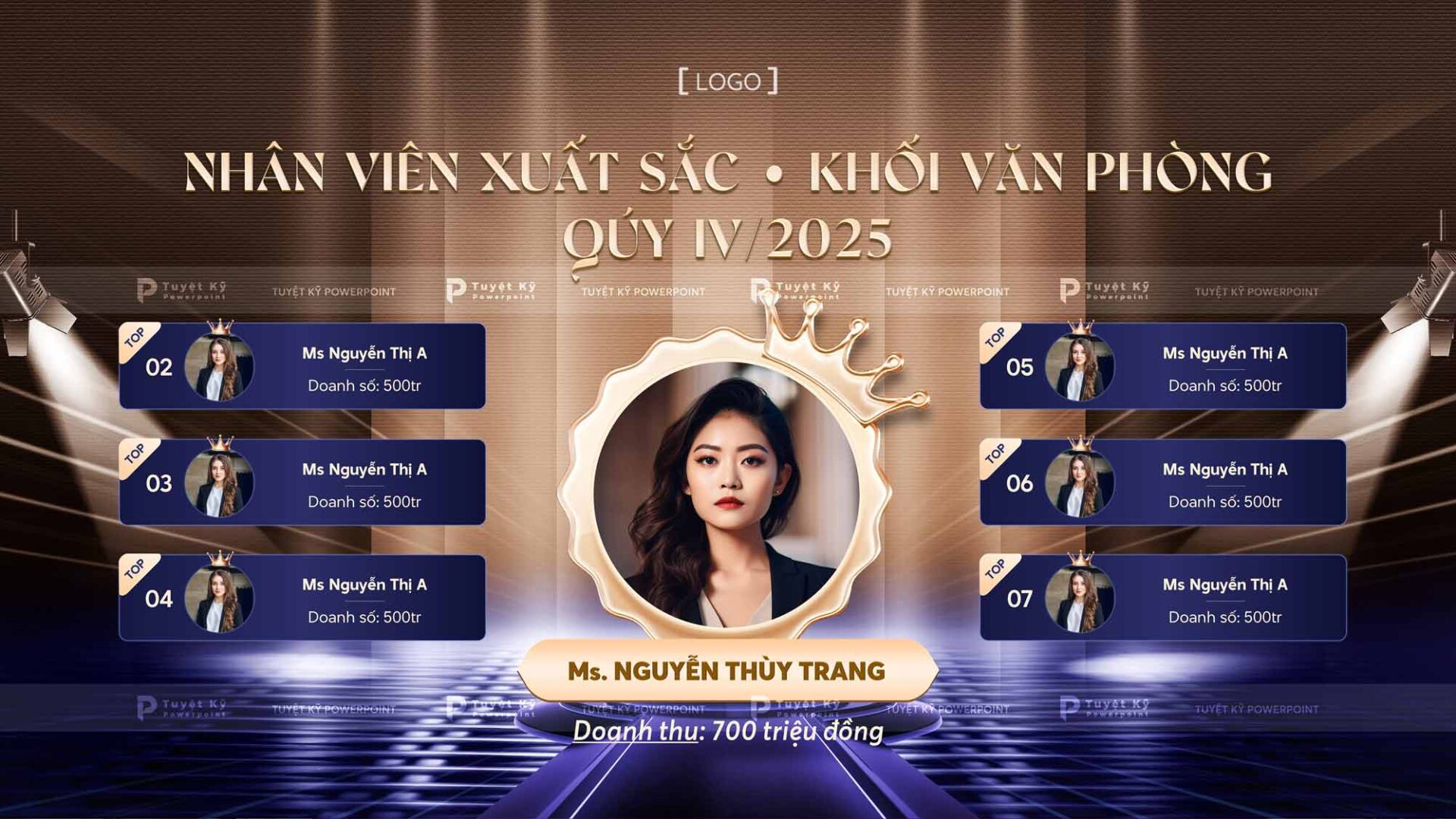 Backdrop/Banner Vinh Danh Top Nhân Viên Xuất Sắc