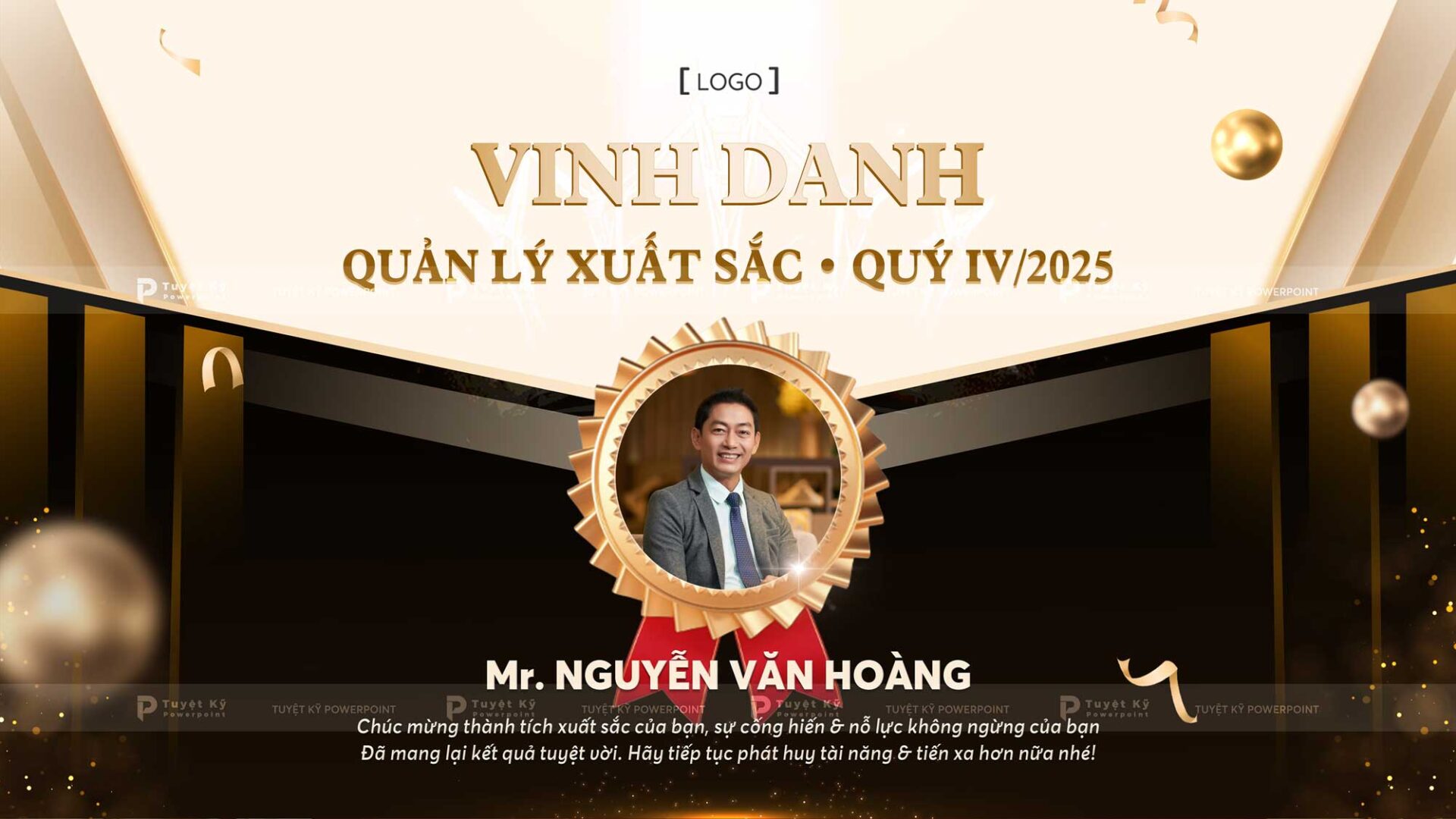 Mẫu Backdrop/Banner Vinh Danh Quản Lý Xuất Sắc