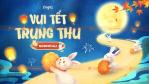backdrop banner trung thu thỏ ngọc