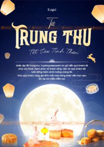 poster social post thiệp tết trung thu - tết đoàn viên