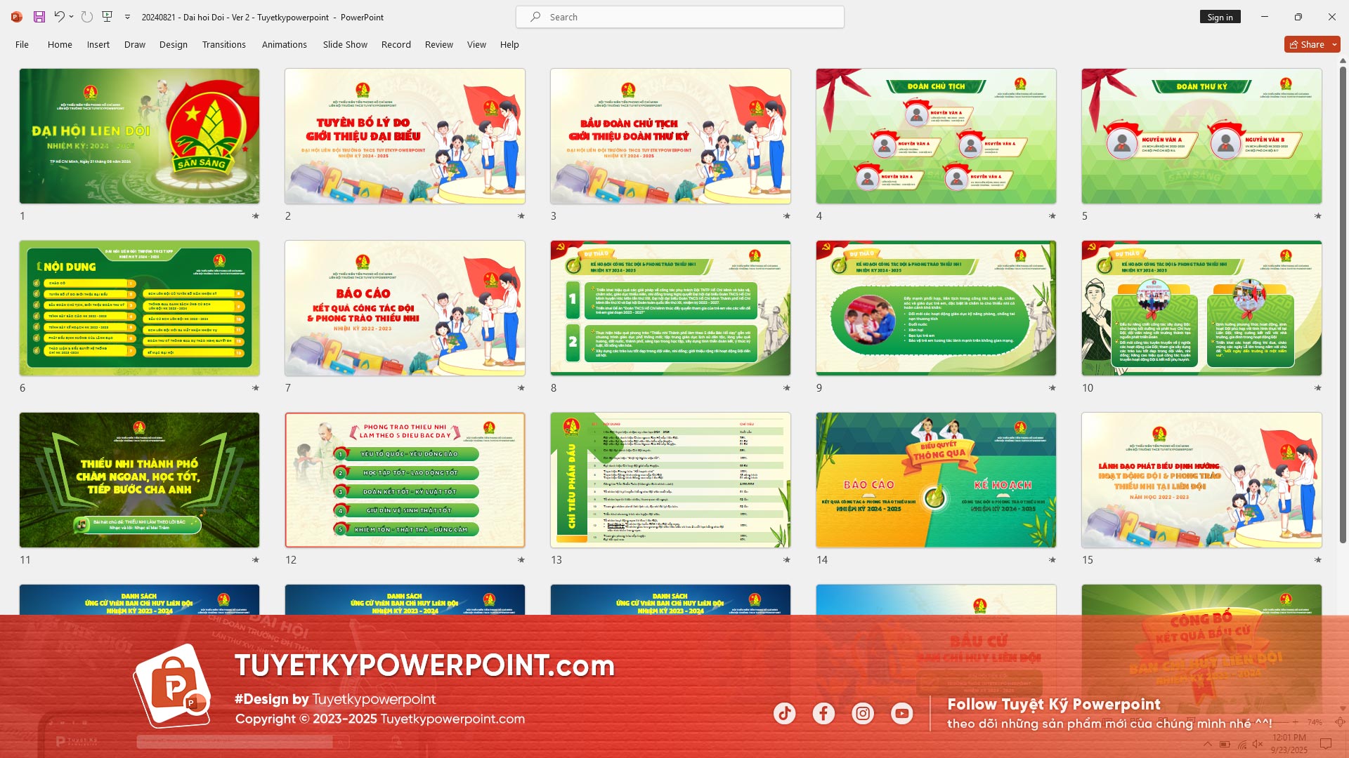 Đại hội Liên Đội | Mẫu Slide PowerPoint đẹp, trang trọng