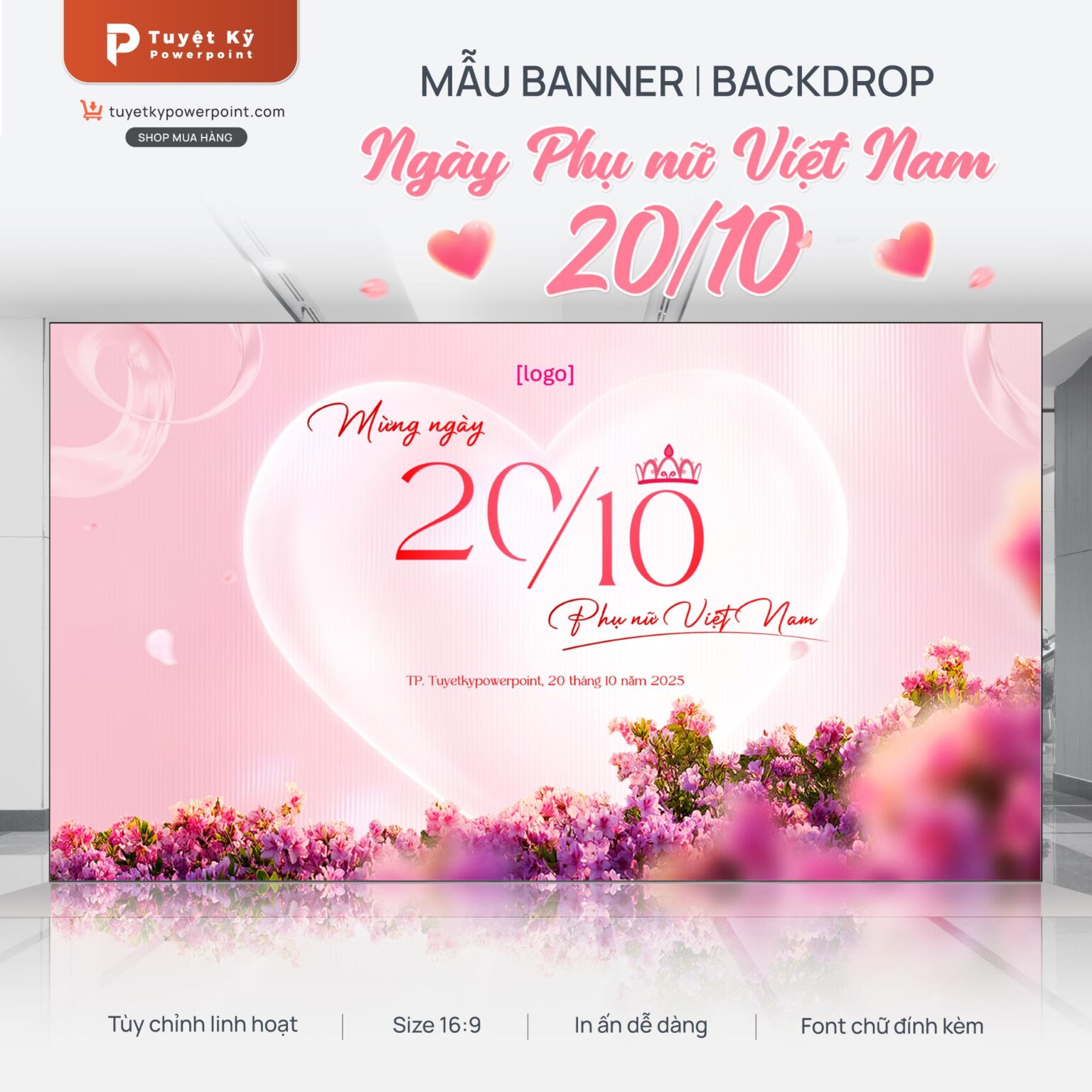 Backdrop/Banner Ngày Phụ nữ Việt Nam 20/10