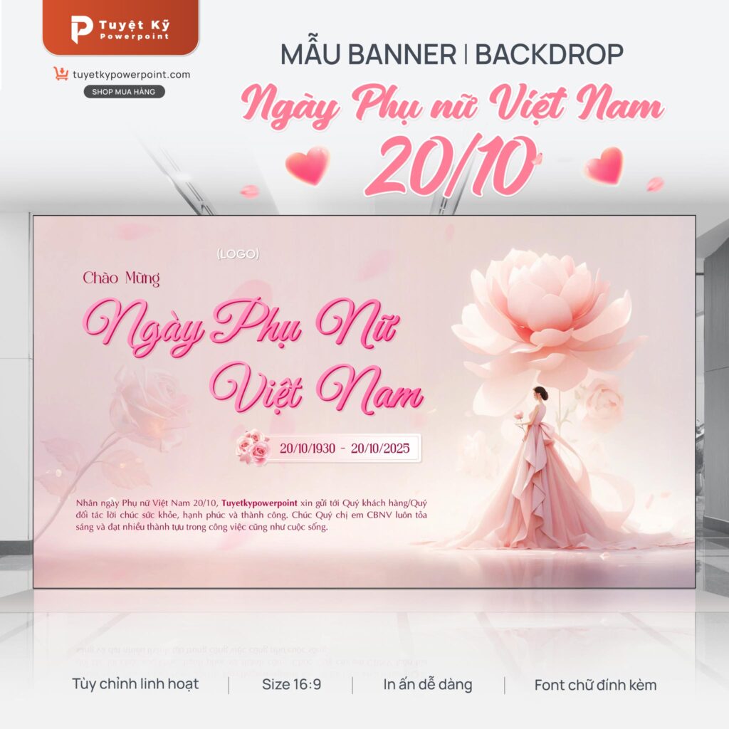 Backdrop/Banner Ngày Phụ nữ Việt Nam 20/10