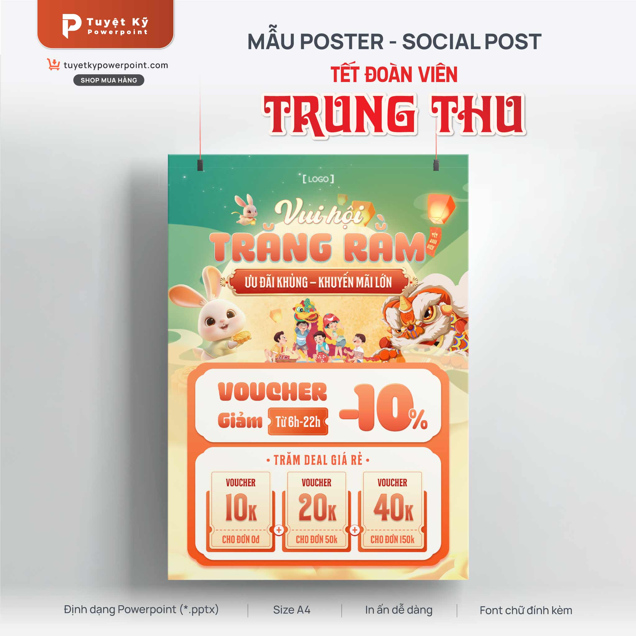 poster social post khuyến mãi trung thu