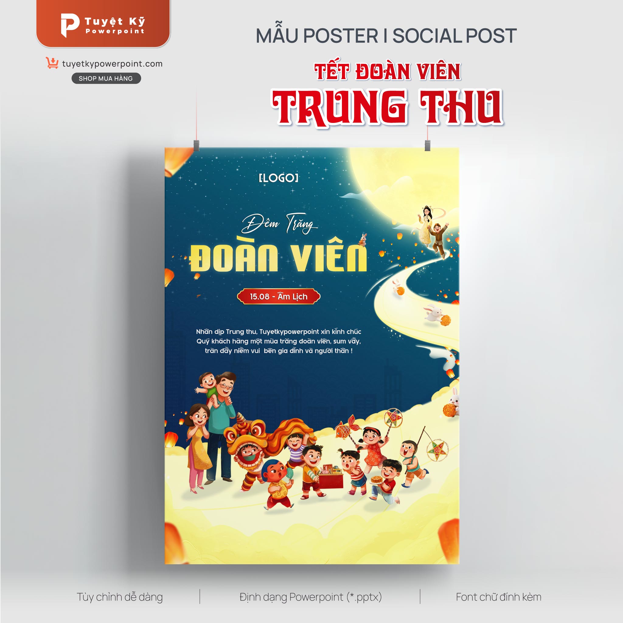poster social post thiệp trung thu