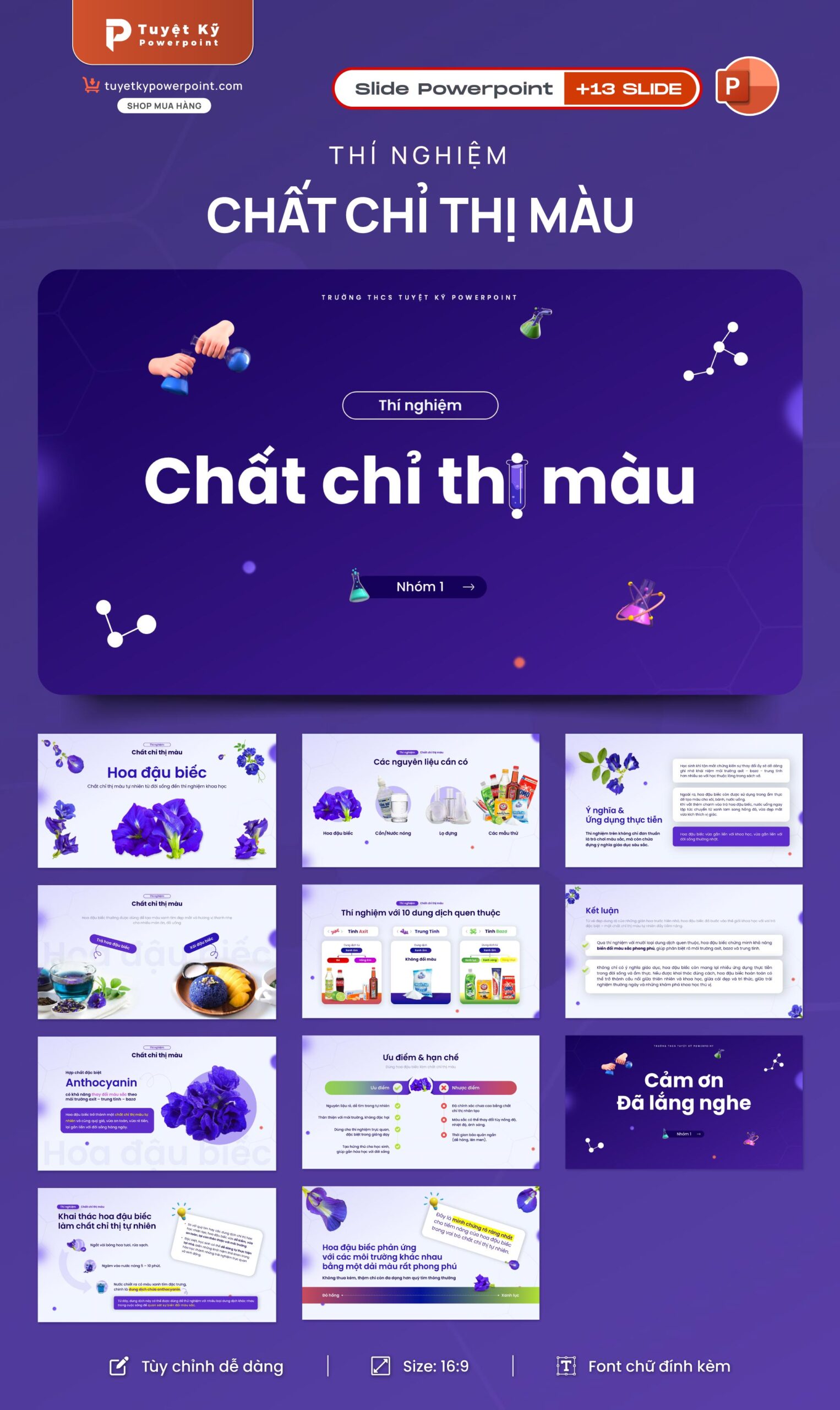 chất chỉ thị màu từ hoa đậu biếc