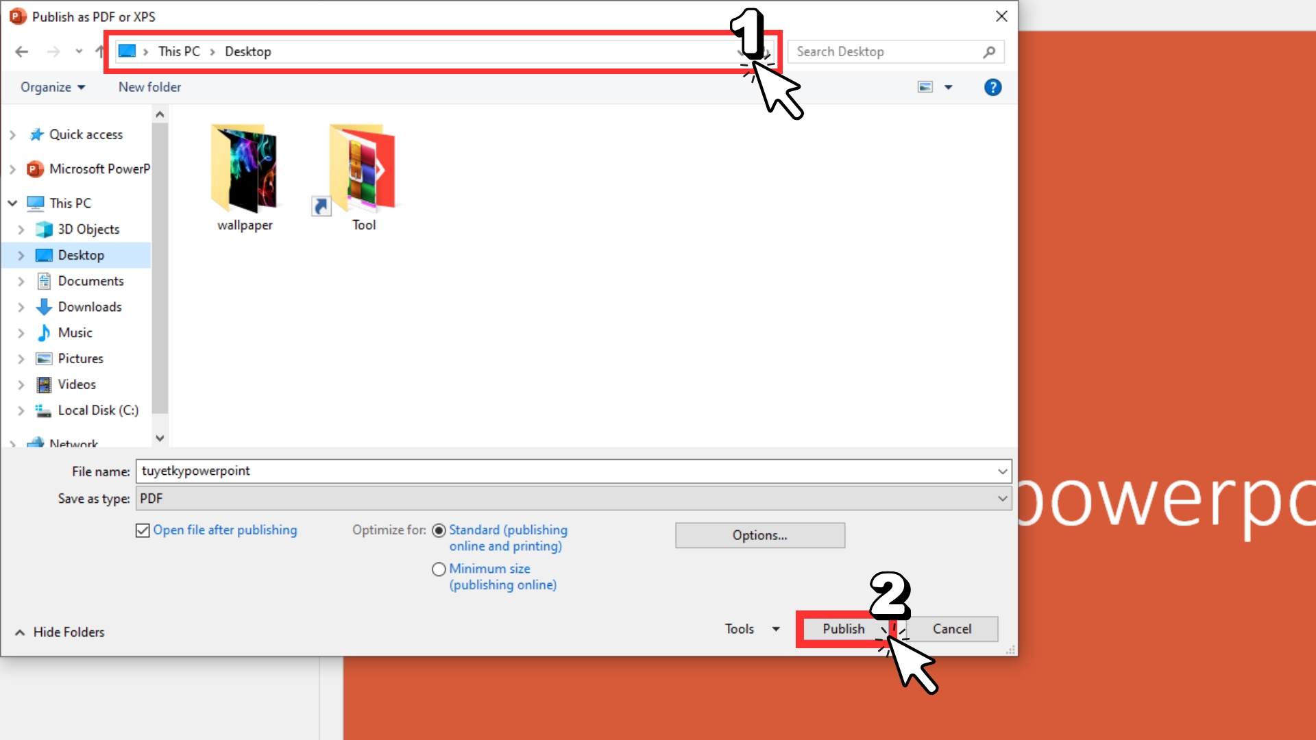 cách xuất file pdf từ powerpoint