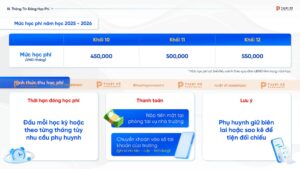 thông tin đóng học phí