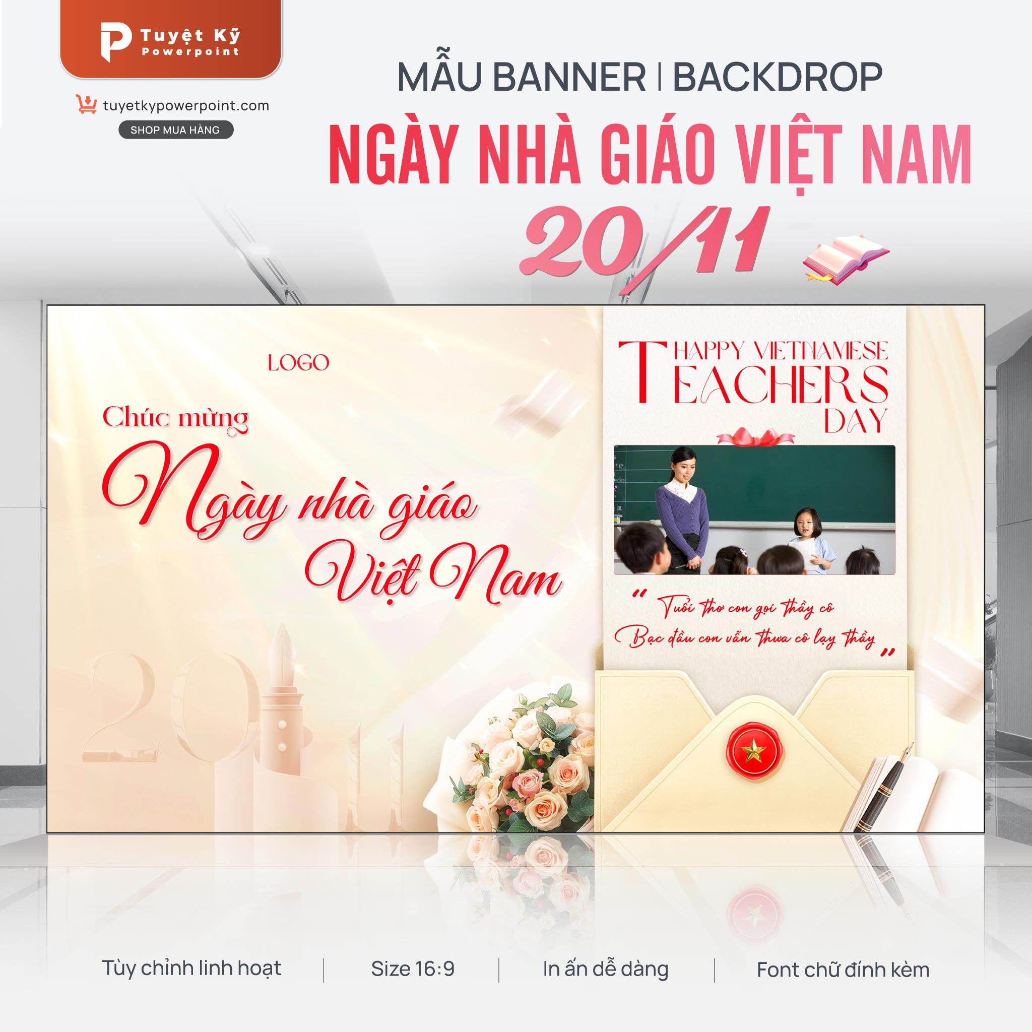 backdrop banner ngày nhà giao việt nam 20/11