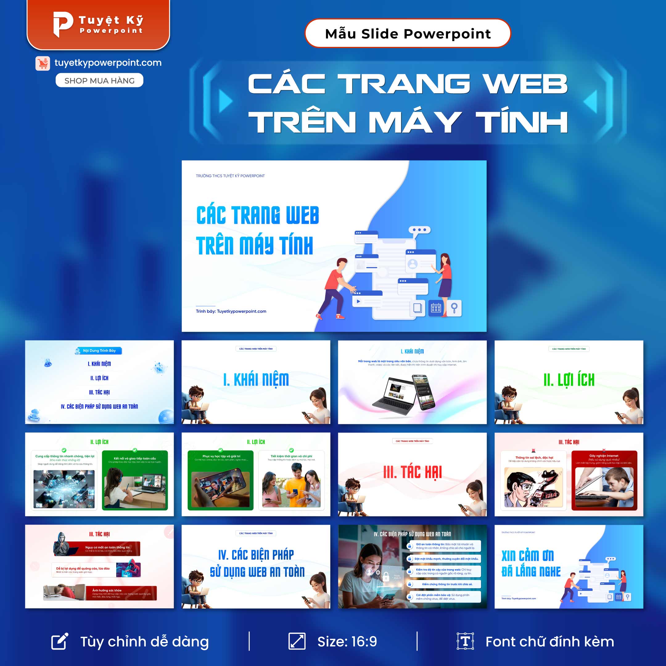 các trang web trên máy tính