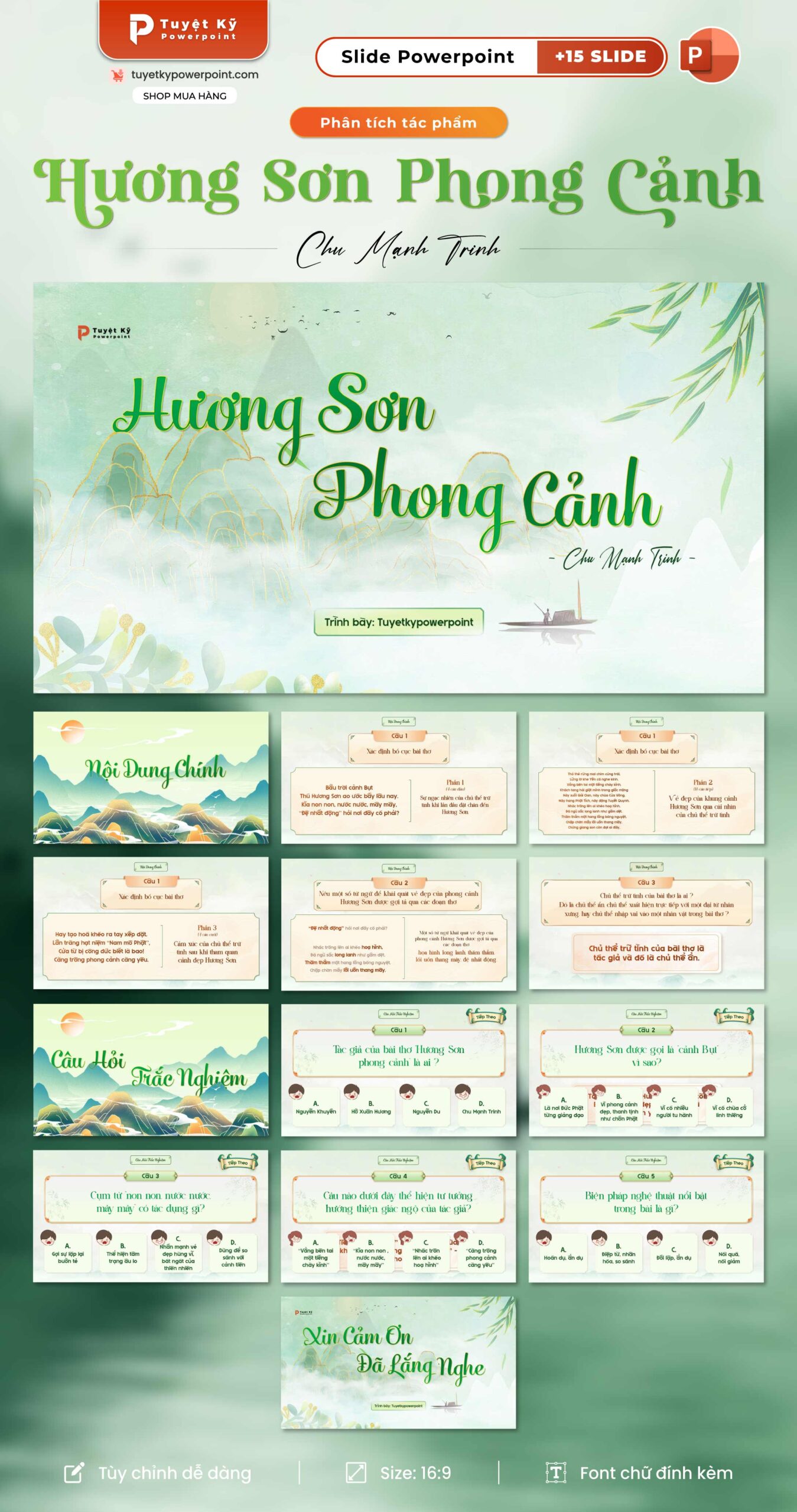 bài thơ hương sơn phong cảnh
