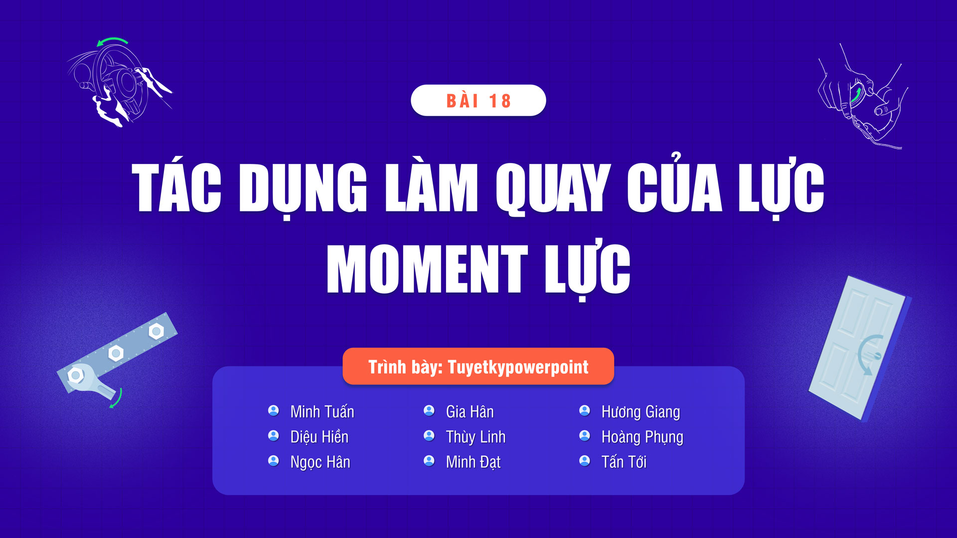 thumbnail slide tác dụng làm quay của lực - moment lực tác dụng làm quay của lực - moment lực