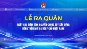 backdrop banner lễ ra quân ngày chủ nhật xanh