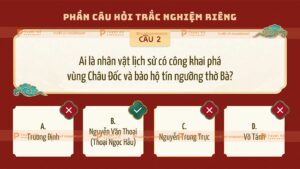 câu hỏi về miếu bà chúa xứ núi sam
