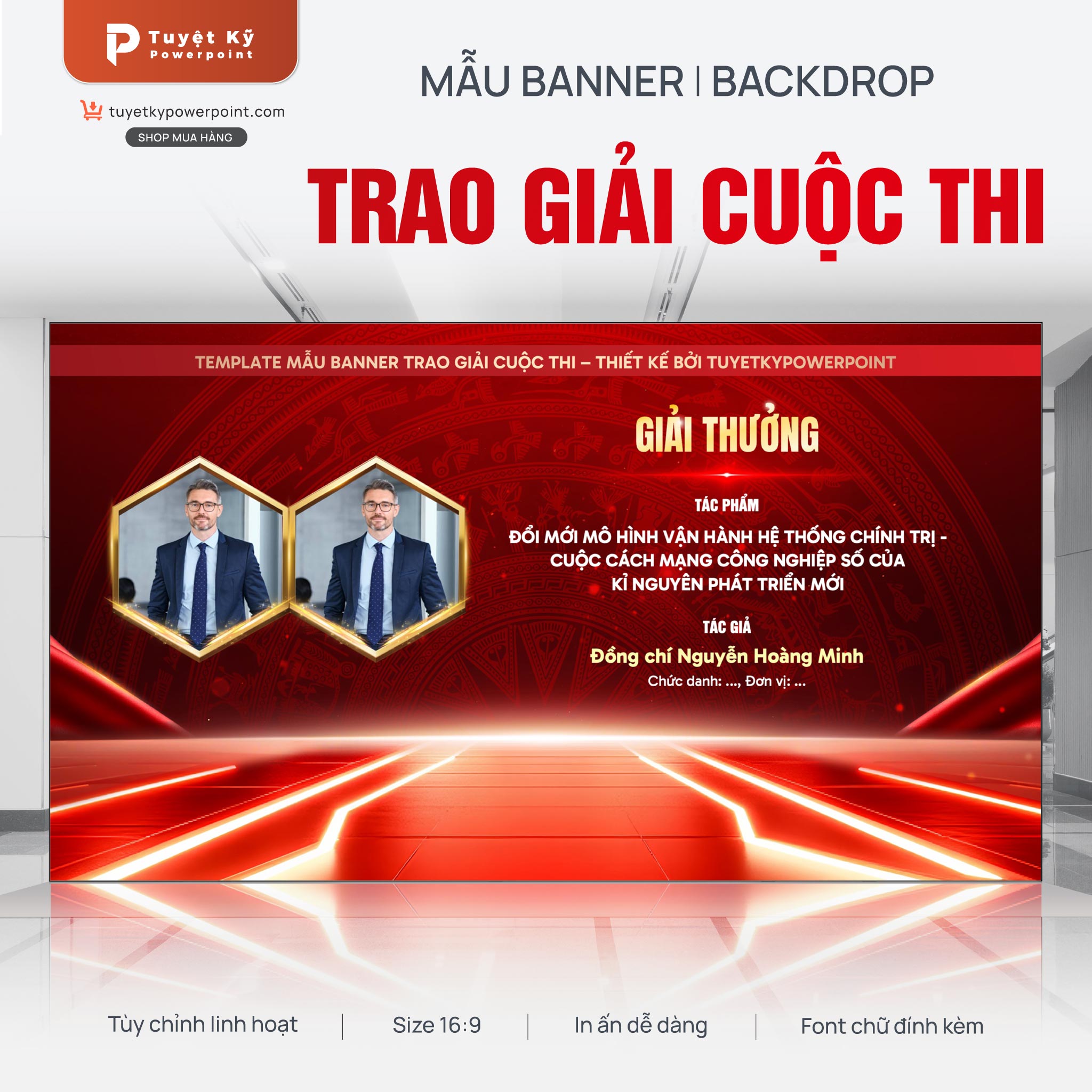 backdrop banner trao giải top 2