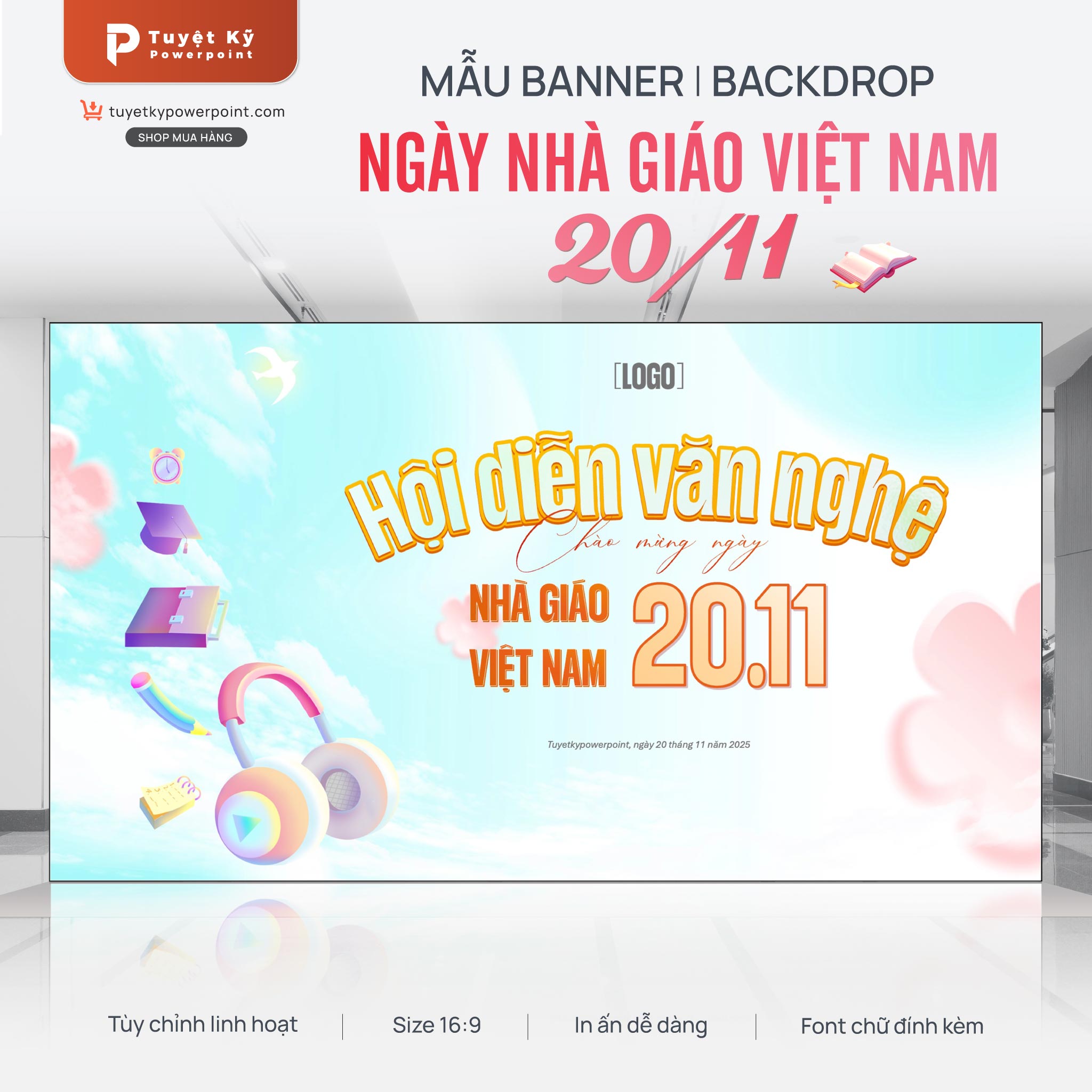 backdrop banner văn nghệ 20/11