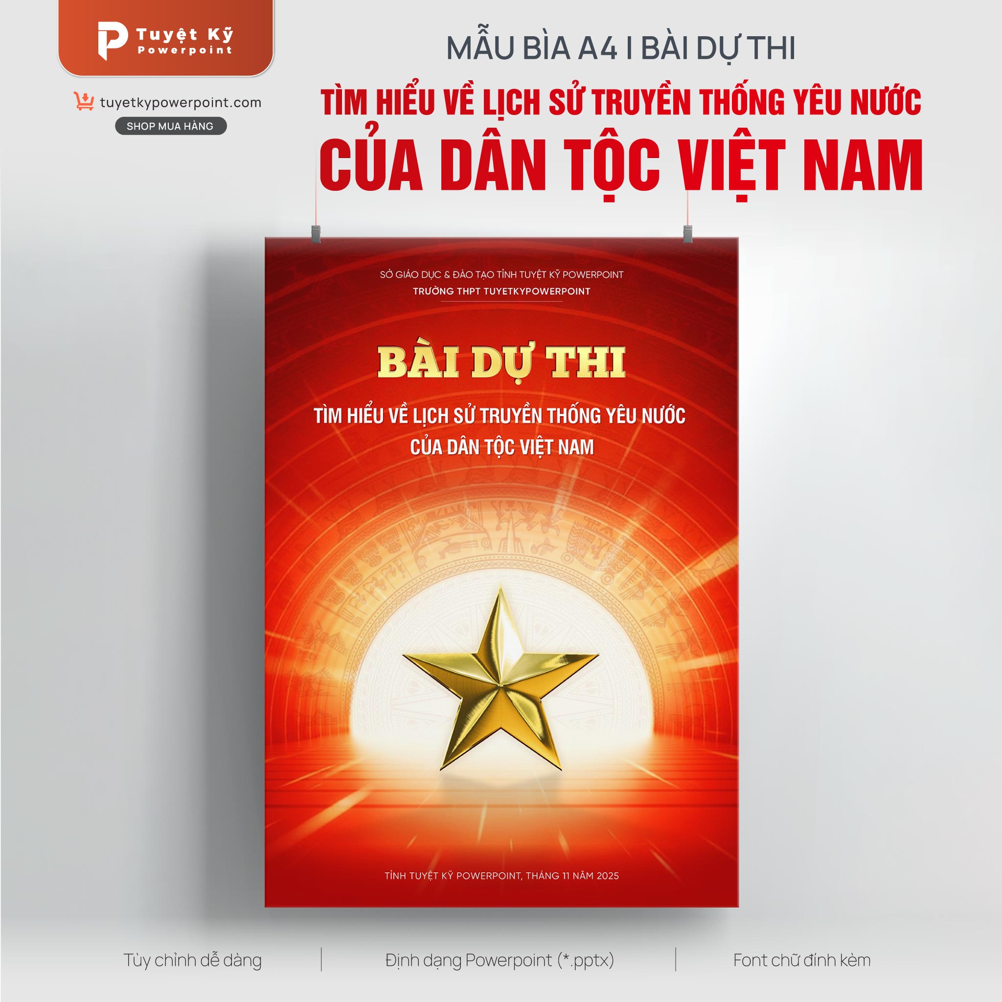 Mẫu Bìa A4 Bài dự thi Tìm hiểu về lịch sử truyền thống yêu nước của dân tộc Việt Nam