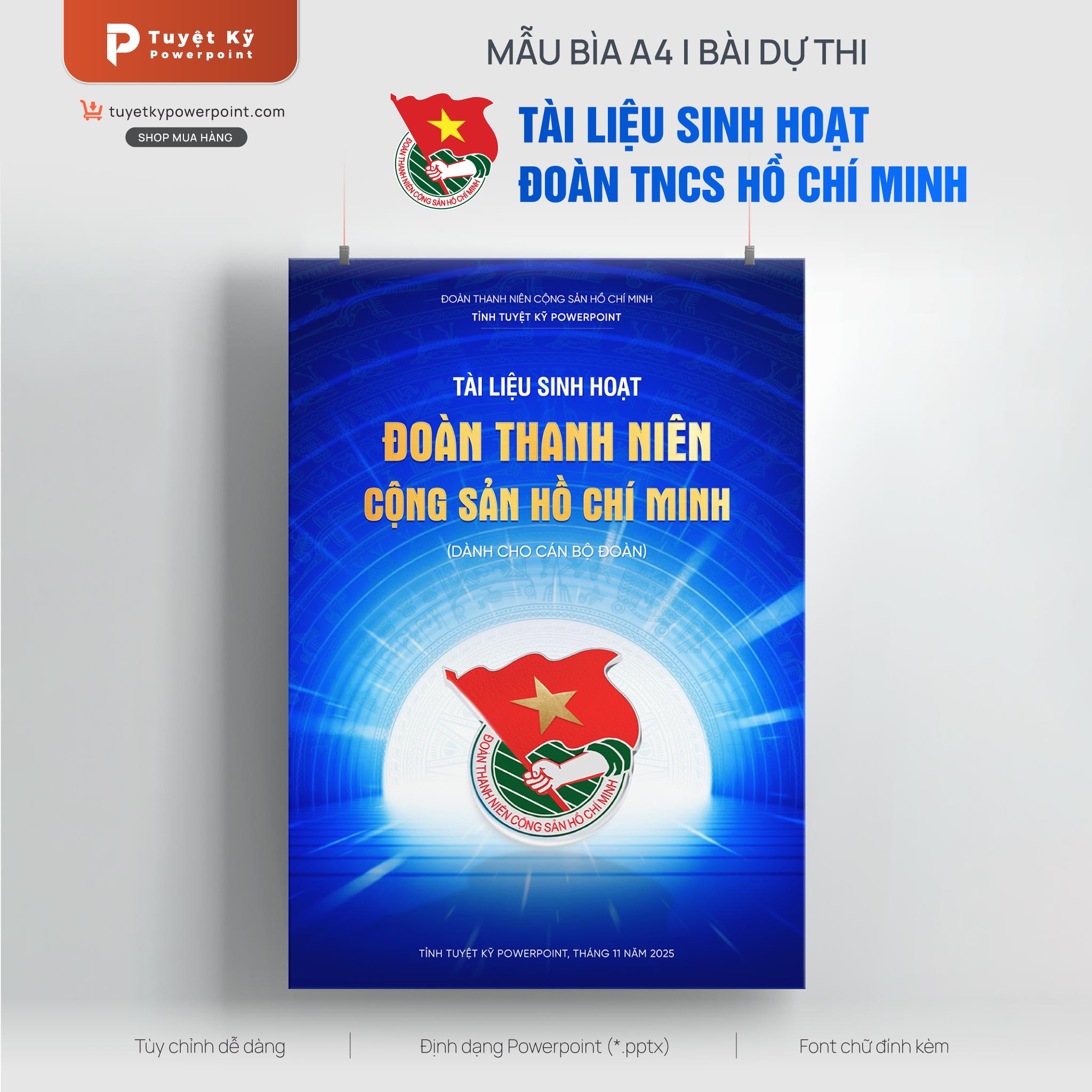 mẫu bìa tài liệu sinh hoạt đoàn thanh niên công sản hồ chỉ minh