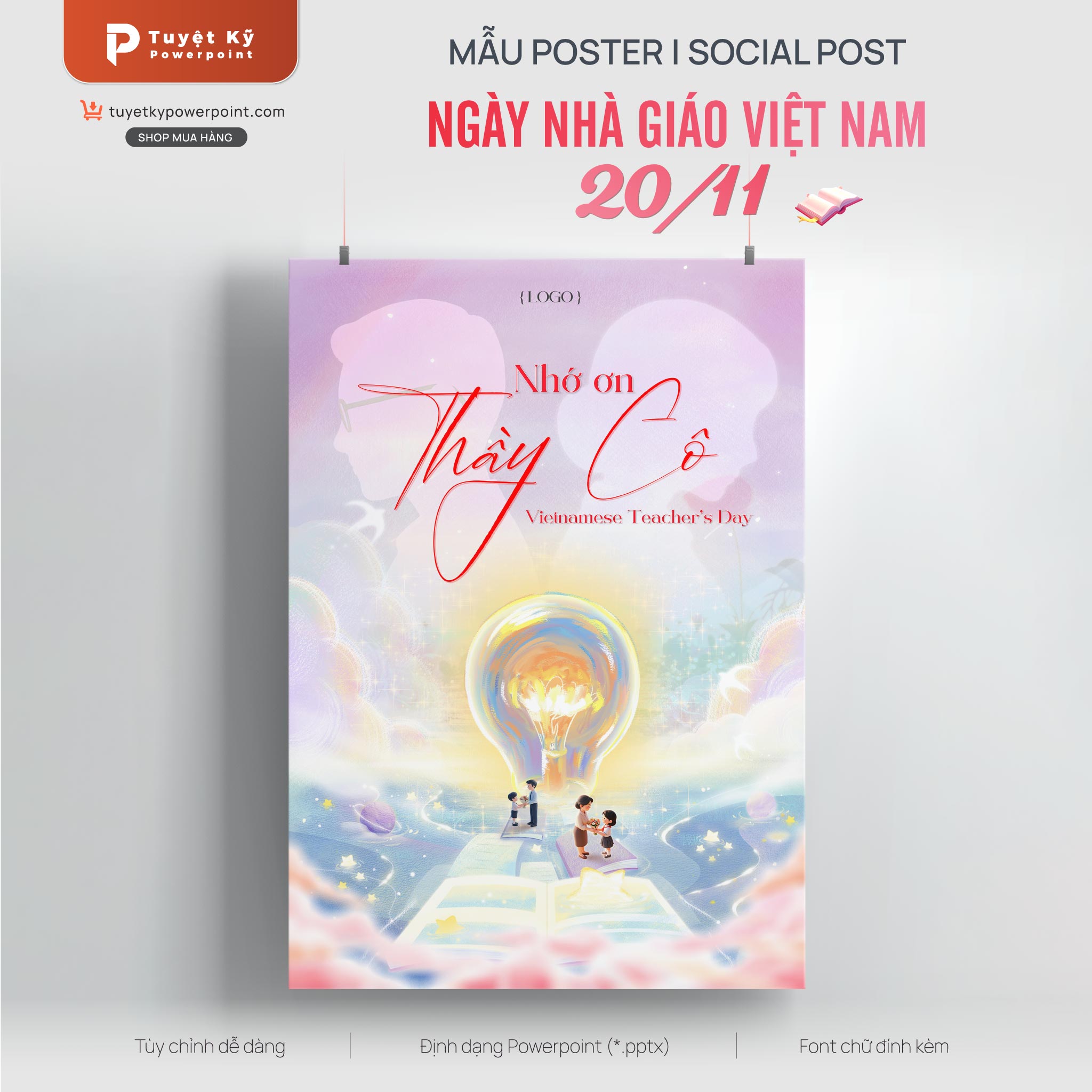 poster social post ngày nhà giao việt nam 20/11