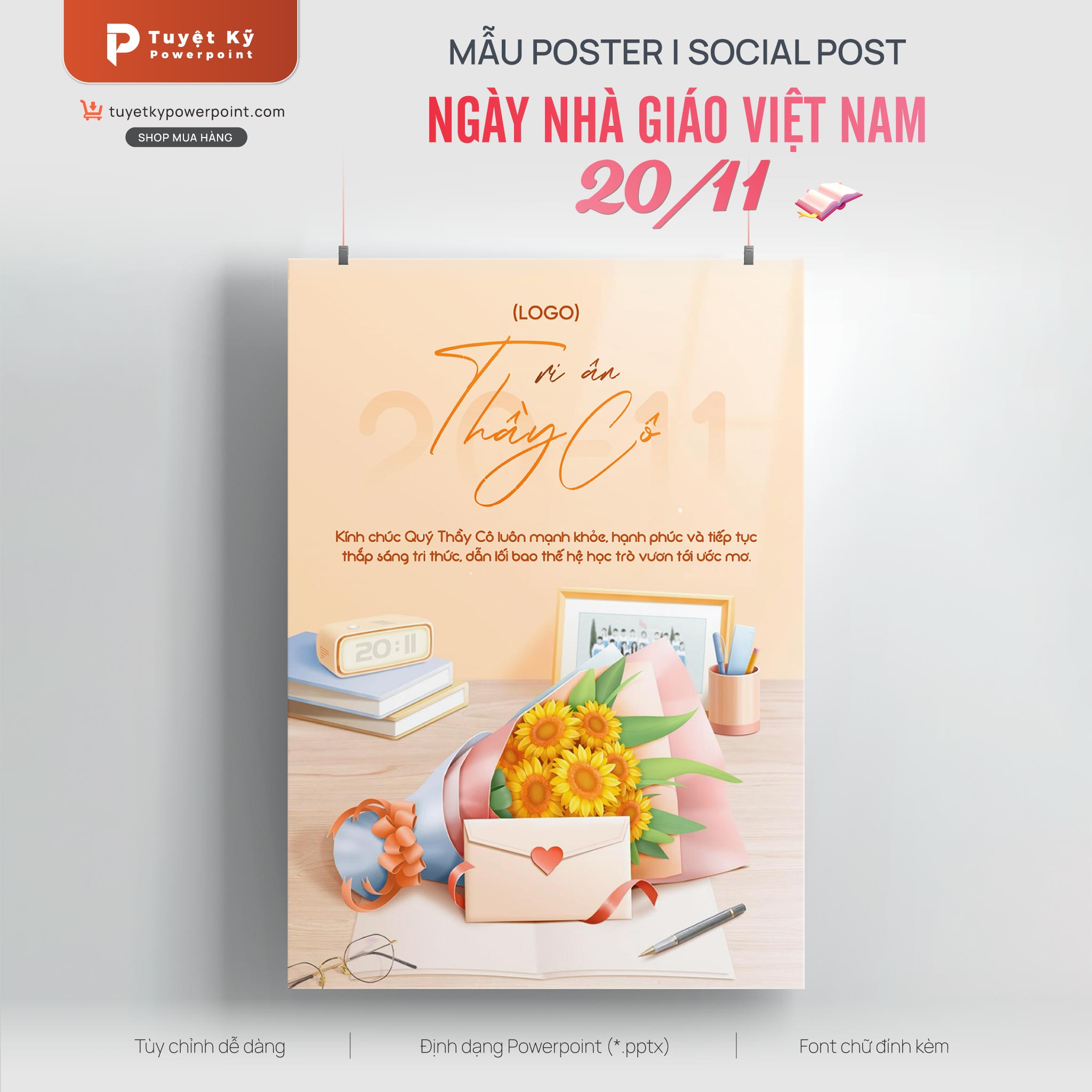 poster social post tri ân thầy cô 20/11