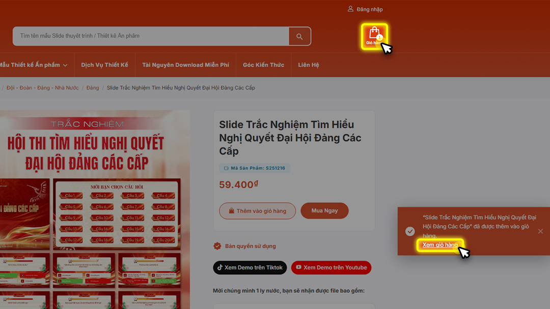Hướng dẫn mua hàng trên website Tuyệt kỹ Powerpoint