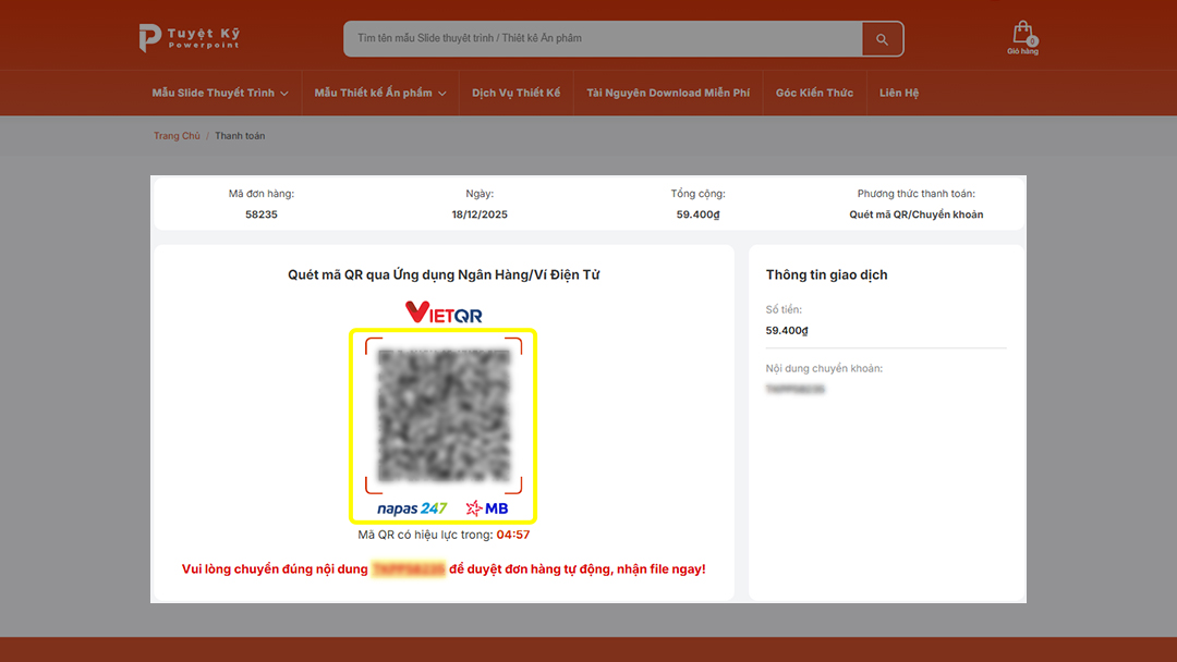 Hướng dẫn mua hàng trên website Tuyệt kỹ Powerpoint 