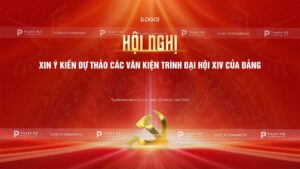 backdrop banner hội nghị xin ý kiến dự thảo các văn kiện trình đại hội của đảng
