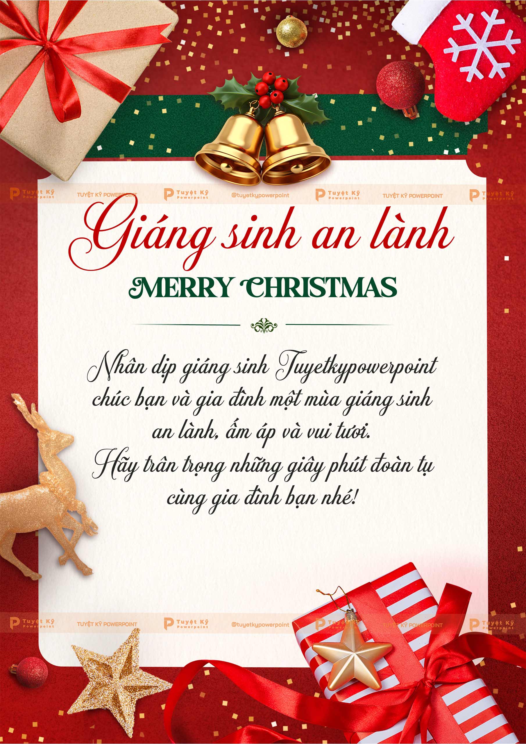 mẫu poster social post giáng sinh an lành