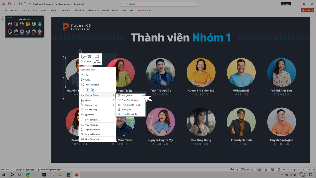 thay ảnh không mất hiệu ứng trong powerpoint