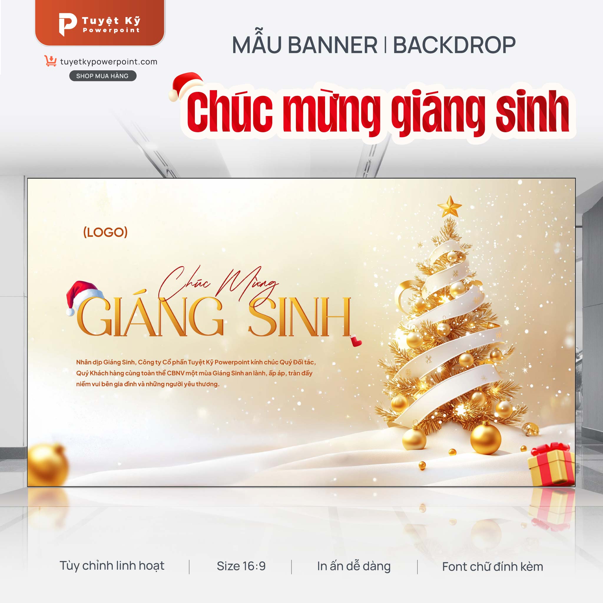 backdrop banner chúc mừng giáng sinh