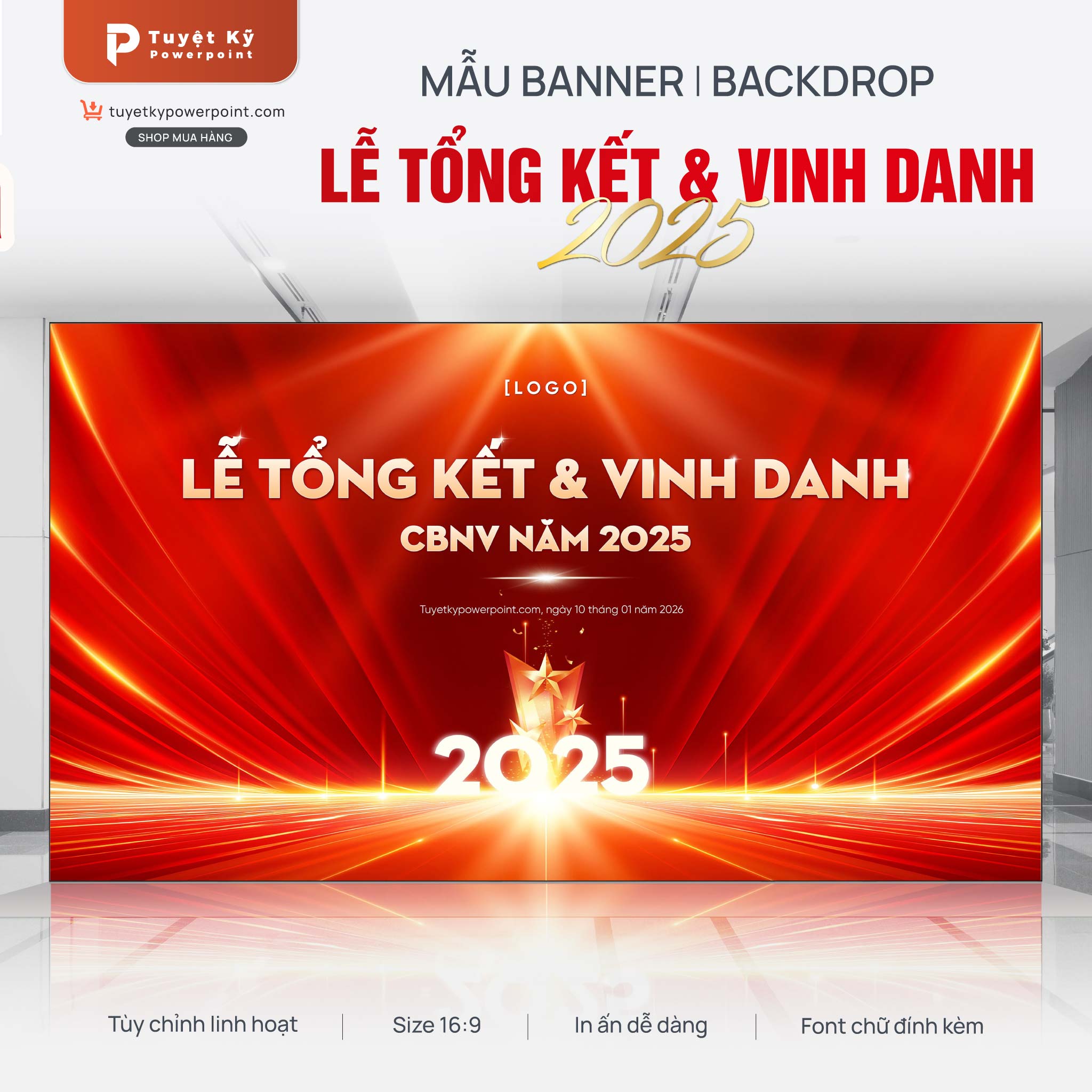 backdrop banner lễ tổng kết và vinh danh năm 2025