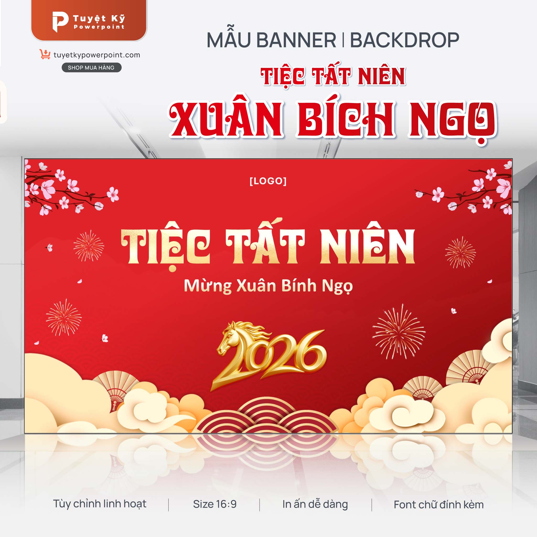 backdrop banner tiệc tất niên
