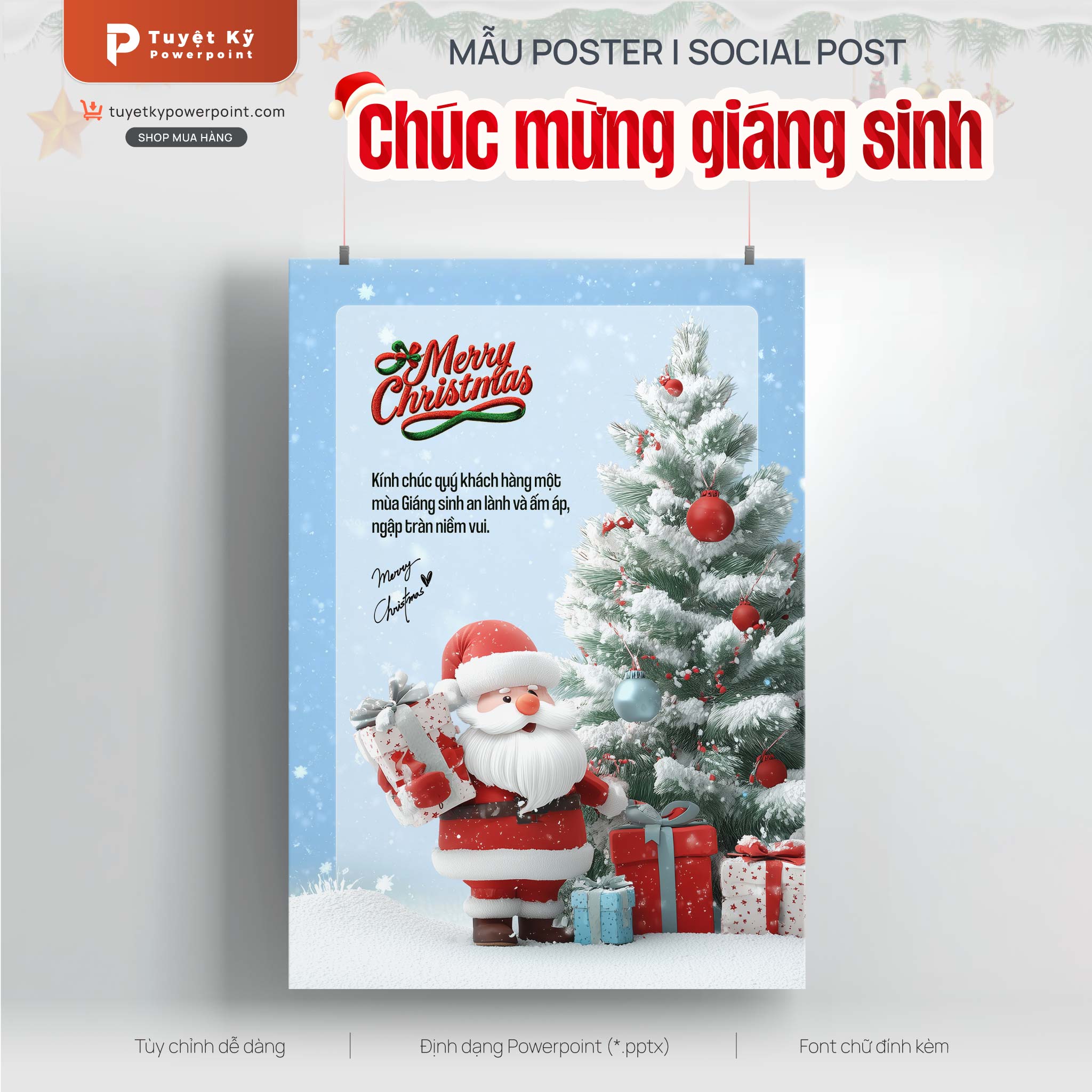 Mẫu Poster/Social Post Chúc Mừng Giáng Sinh
