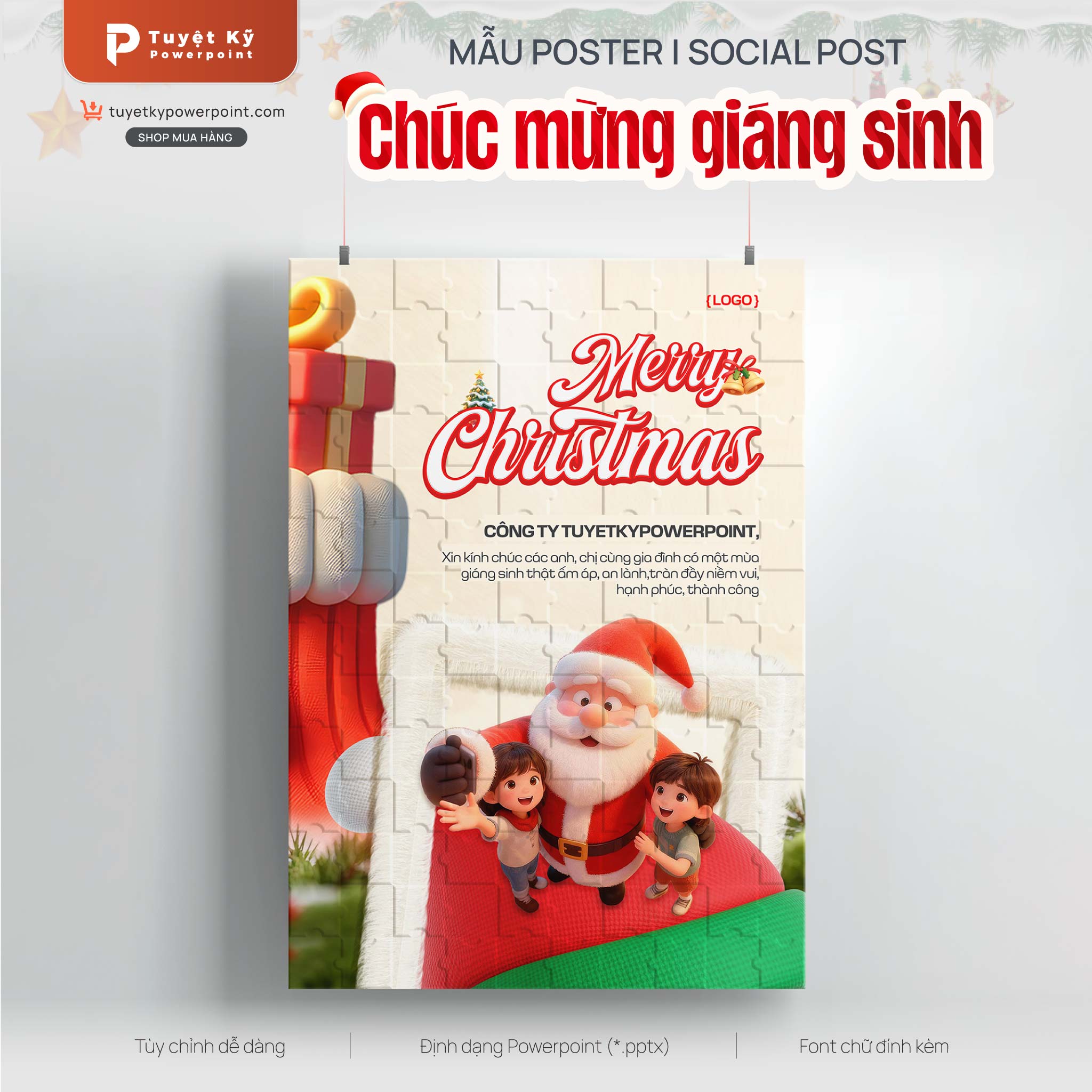 poster social post chúc mừng giáng sinh noel
