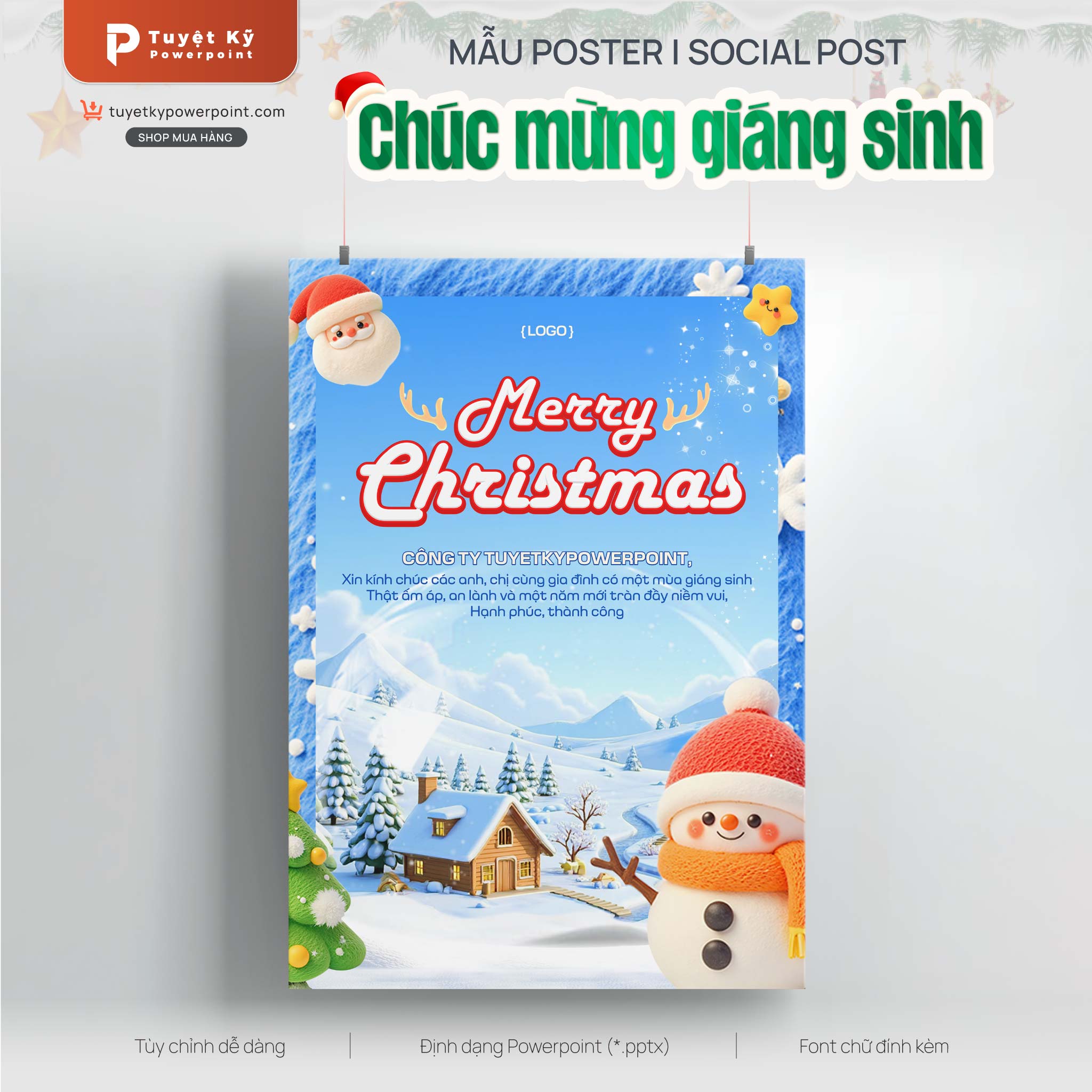 poster social post chúc mừng giáng sinh