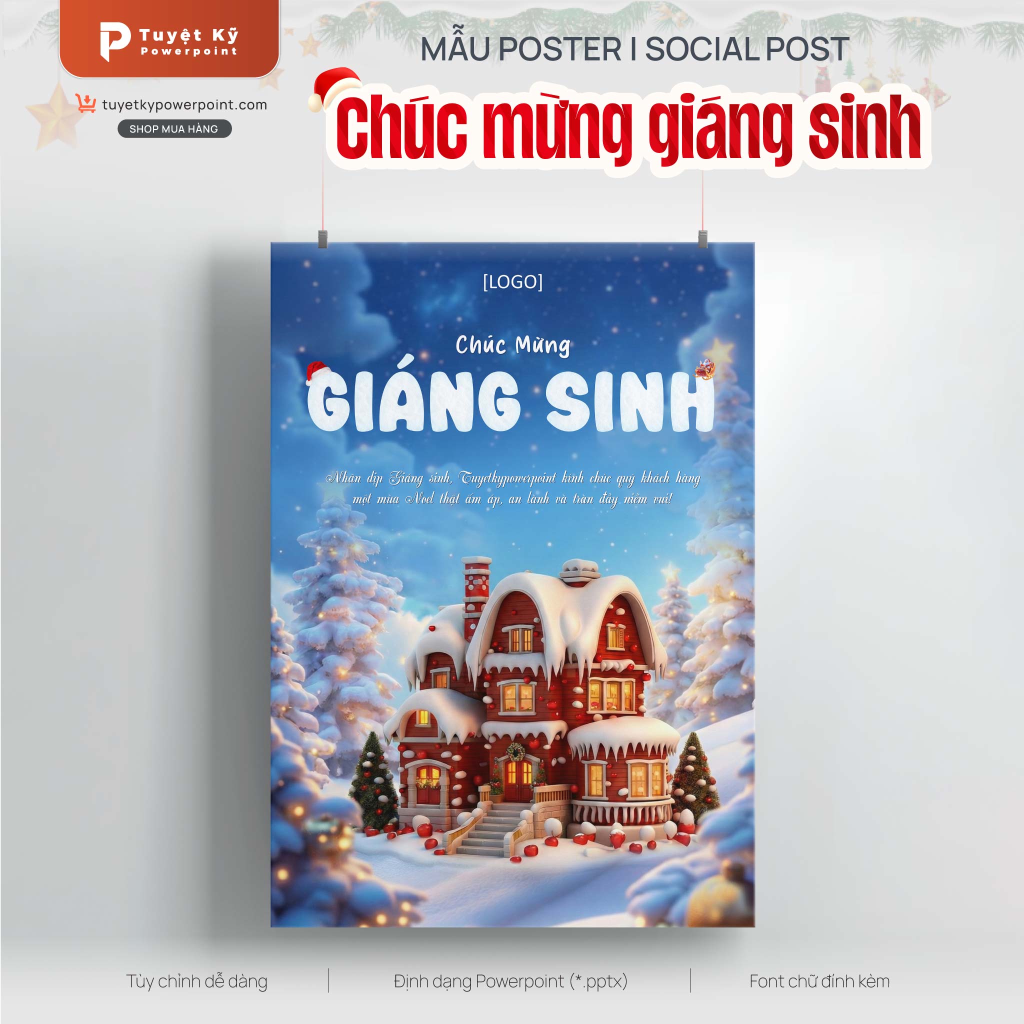 poster social post chúc mừng giáng sinh noel