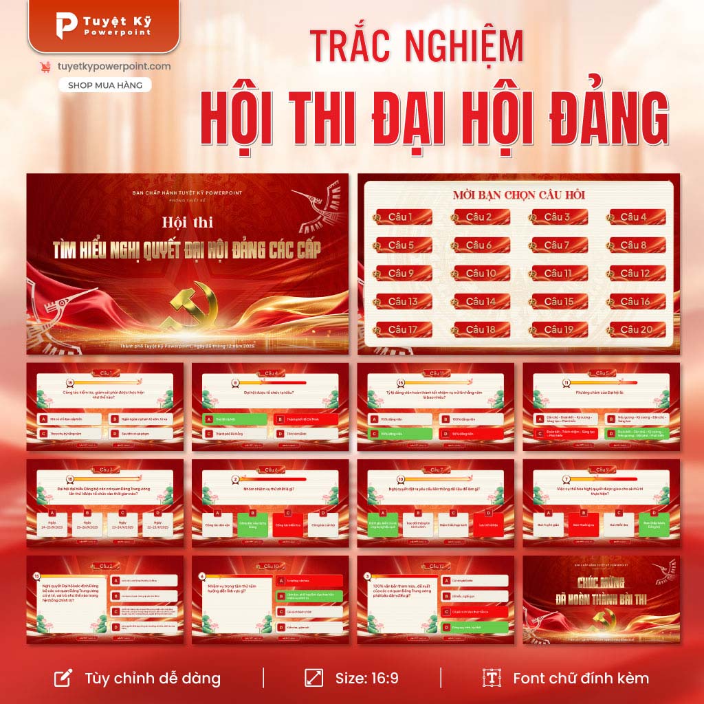 trắc nghiệm hội thi đại hội đảng