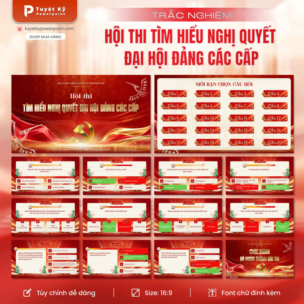 trắc nghiệm hội thi tìm hiểu nghị quyết đại hội đảng các cấp