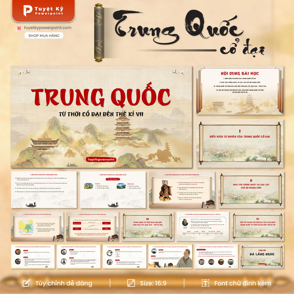 Slide Trung Quốc cổ đại – Từ thời cổ đại đến thế kỉ VII