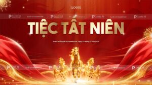 backdrop banner tiệc tất niên yep