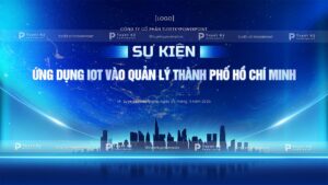 backdrop banner sự kiện ứng dụng iot vào quản lý thành phố hồ chí minh