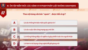 câu hỏi các hành vi vi phạm pháp luật trên không gian mạng