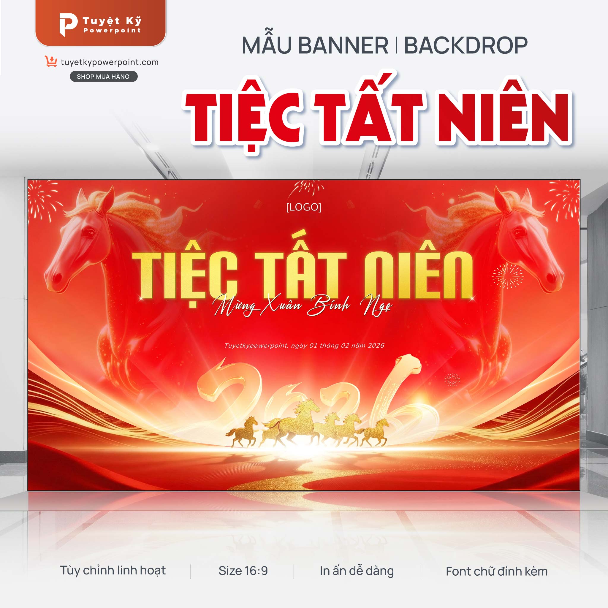 backdrop banner tiệc tất niên
