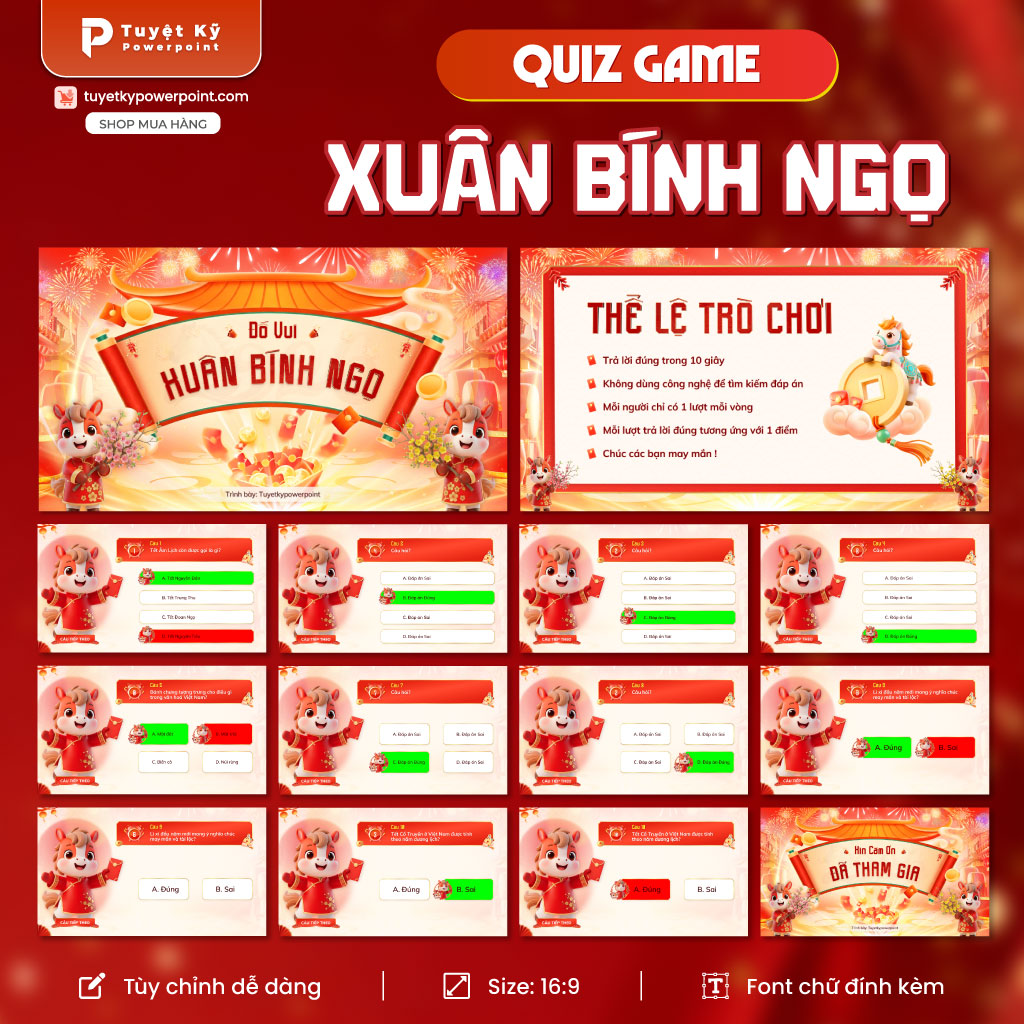 quiz game đố vui xuân bính ngọ