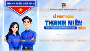 backdrop banner lễ phát động tháng thanh niên