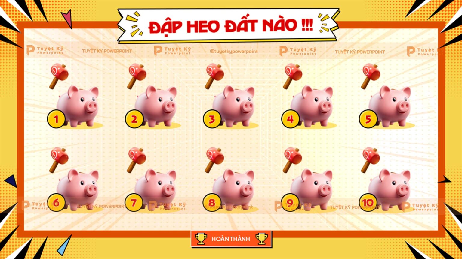 Slide Quiz Game Đập Heo Đất (Heo May Mắn)