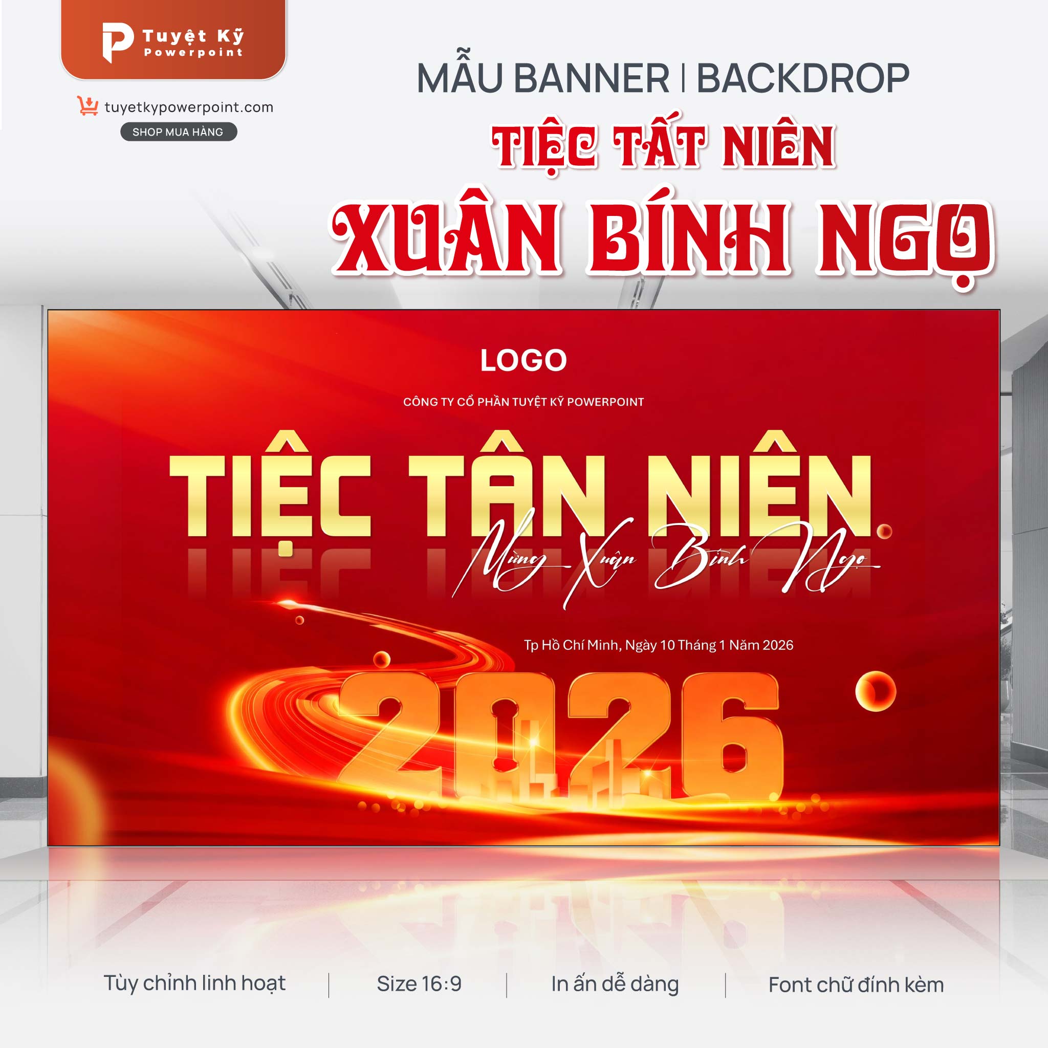 backdrop banner tiệc tất niên 2026